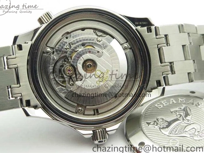 0816 Flexible Seamaster 300M SS OMF 1:1 Best Edition Black Dial Matt Black Ceramic Bezel On SS Bracelet A 8147